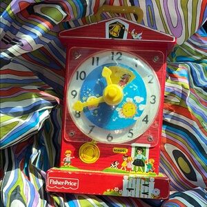 Fisher-Price Red and Yellow Learning Clock